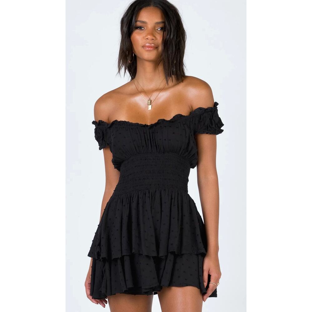 princess polly black smocked romper - Picture 4 of 7